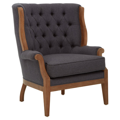 Savannah Graphite Grey Chair with Tufted Back