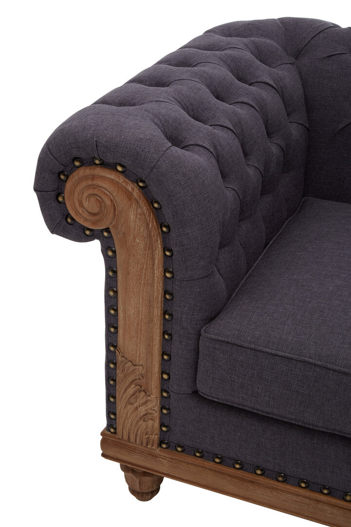 Savannah Chesterfield Graphite Grey Chair