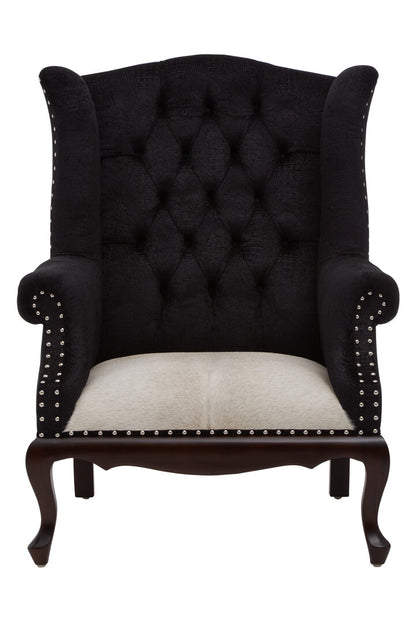 Brooklyn Black Textured Chair with Tufted Back