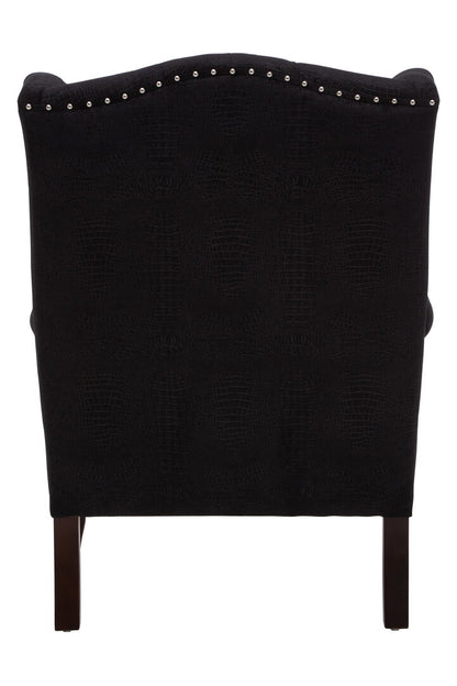 Brooklyn Black Textured Chair with Tufted Back