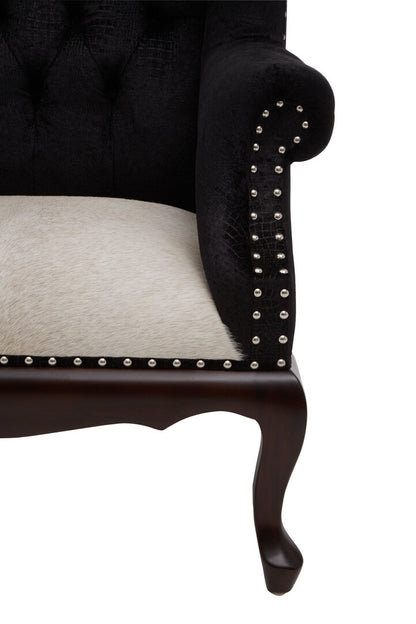 Brooklyn Black Textured Chair with Tufted Back