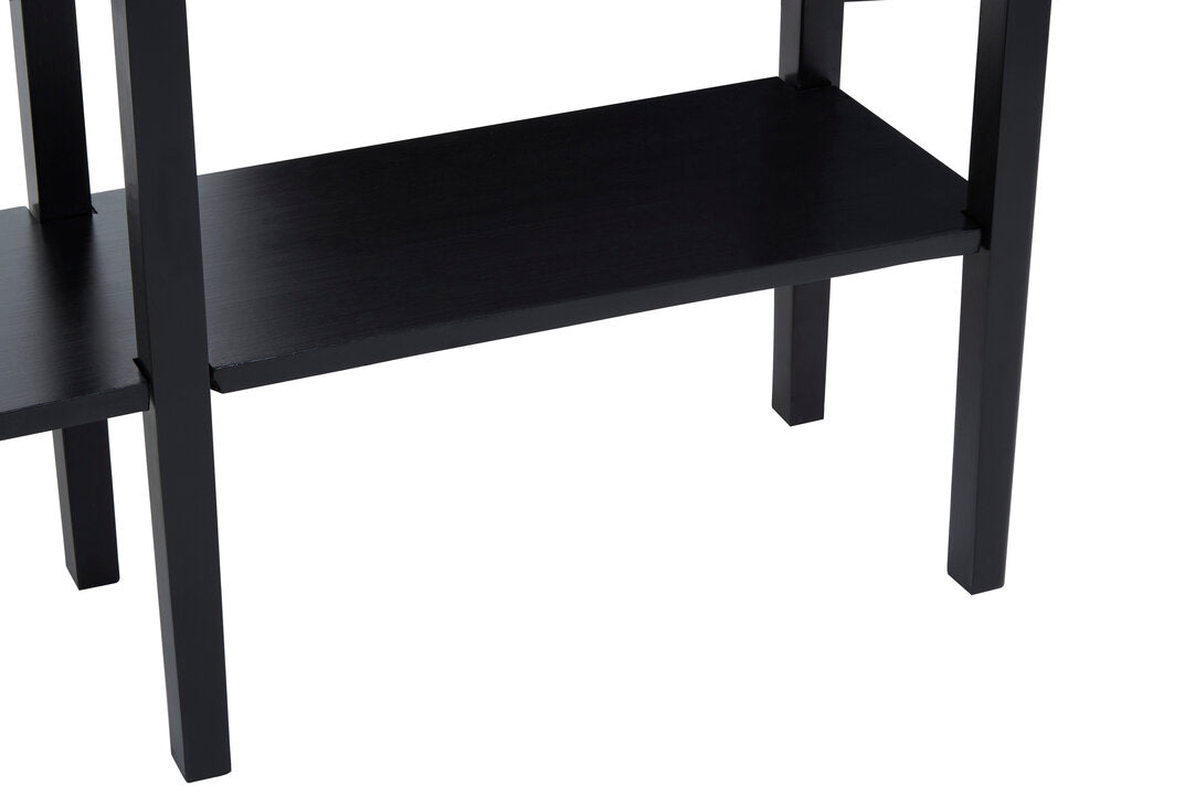 Hudson Black Console Table with Rattan Drawers