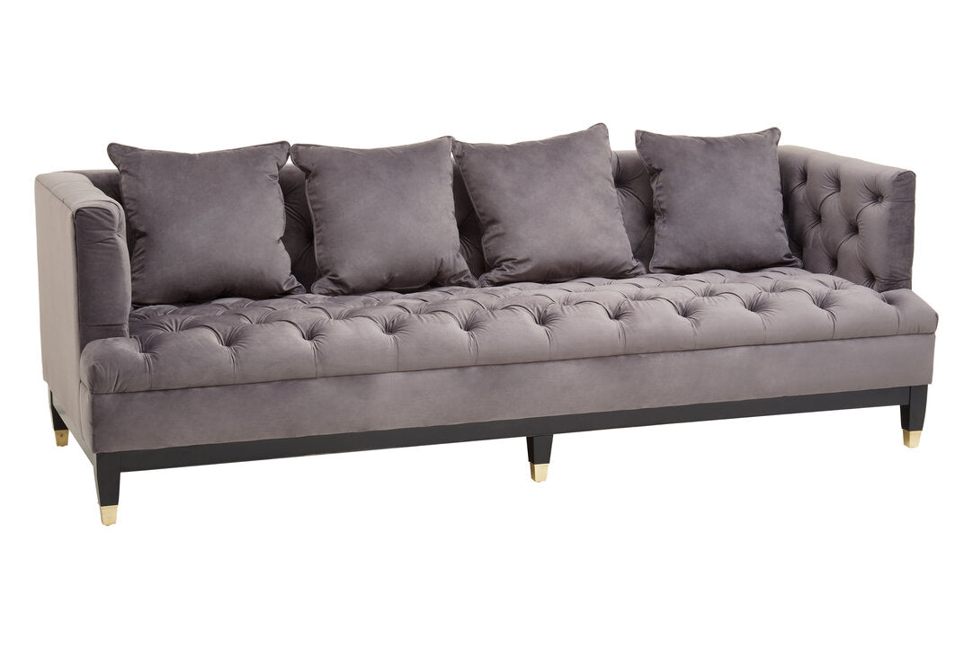 Soho 3 Seat Viola Pirate Grey Fabric Sofa