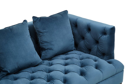 Soho 3 Seat Navy Fabric Sofa