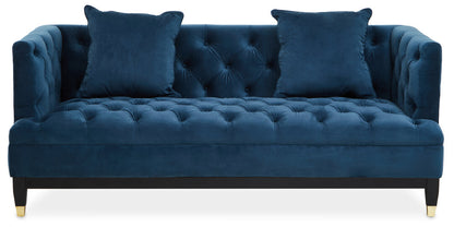 Soho 2 Seat Navy Fabric Sofa