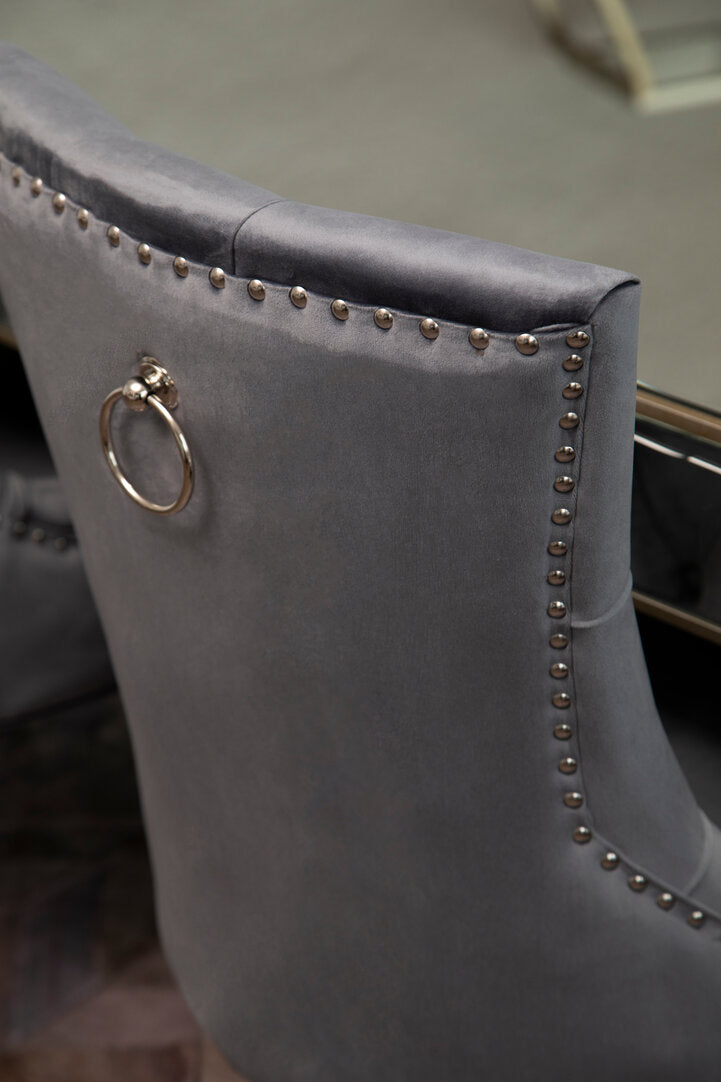 Notting Grey Velvet Dining Chair