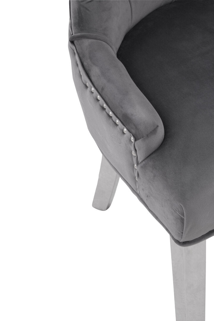 Notting Grey Velvet Dining Chair