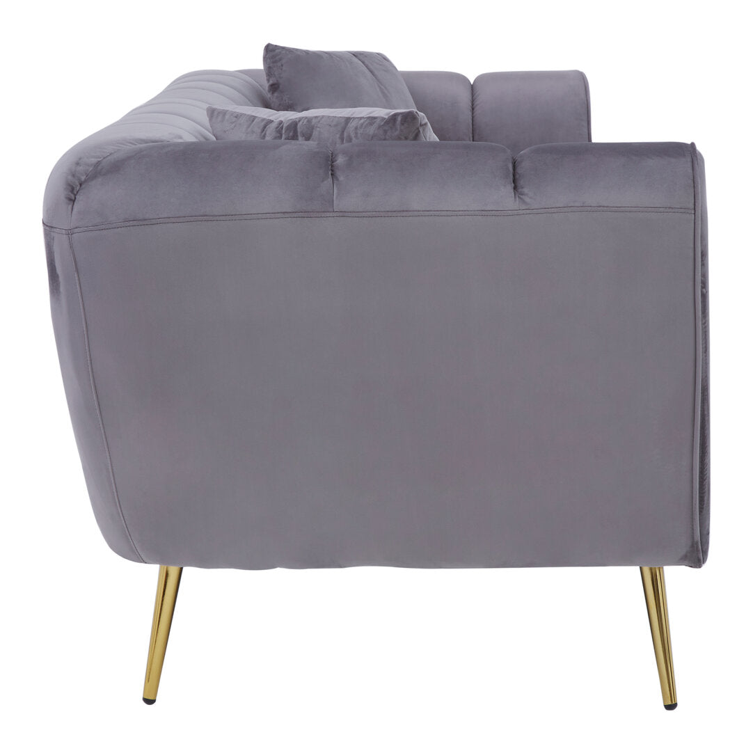 Balmoral Three Seater Grey Velvet Sofa