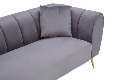 Balmoral Three Seater Grey Velvet Sofa
