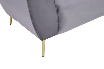 Balmoral Three Seater Grey Velvet Sofa