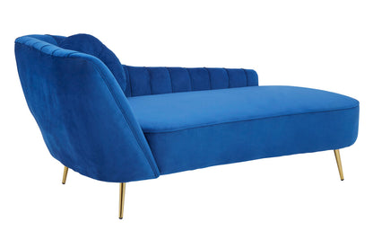 Carlton Midnight Blue Velvet Left Arm Chaise Longue