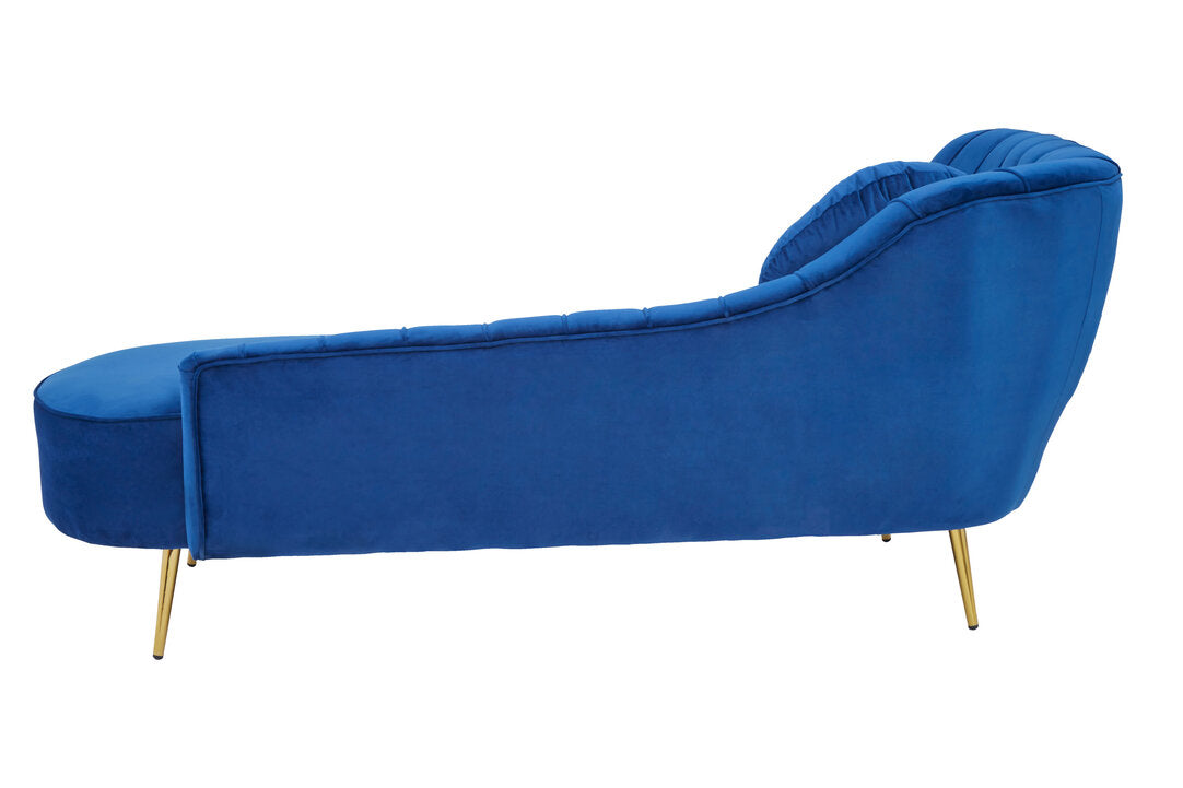 Carlton Midnight Blue Velvet Left Arm Chaise Longue