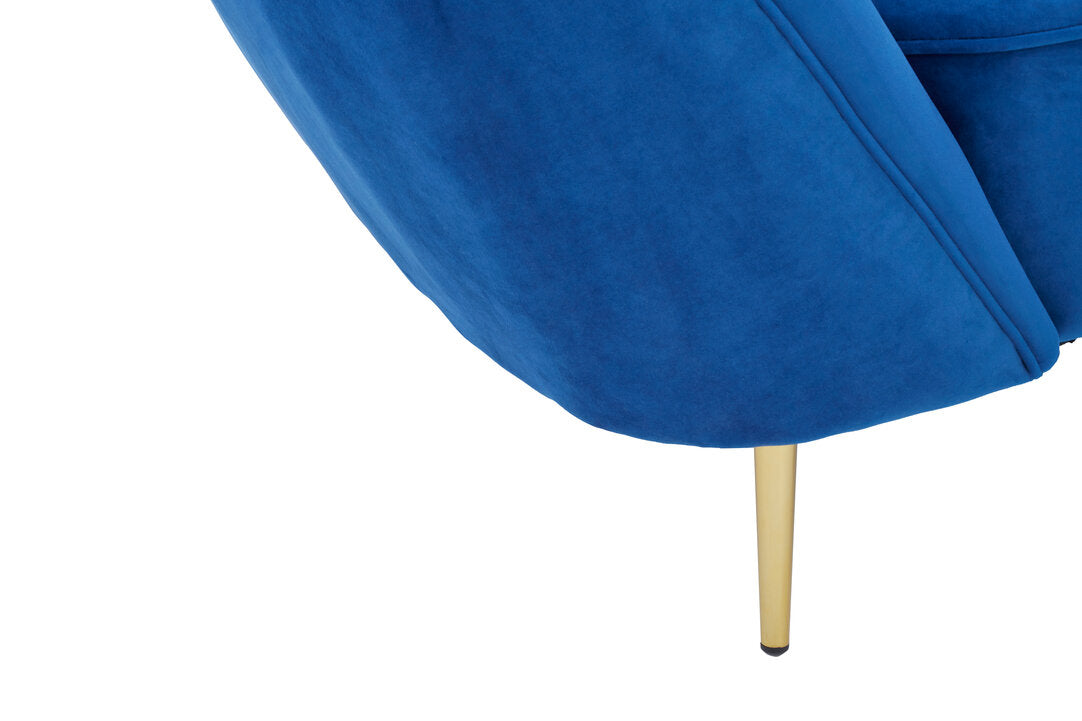 Carlton Midnight Blue Velvet Left Arm Chaise Longue