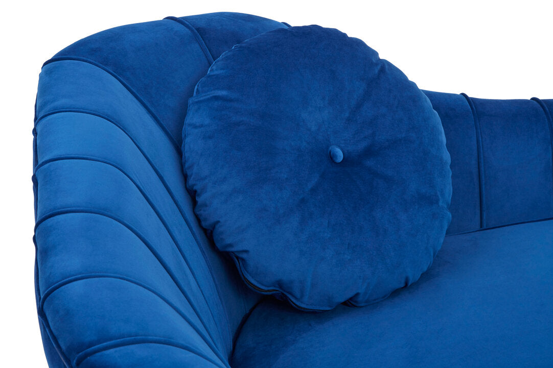 Carlton Midnight Blue Velvet Left Arm Chaise Longue