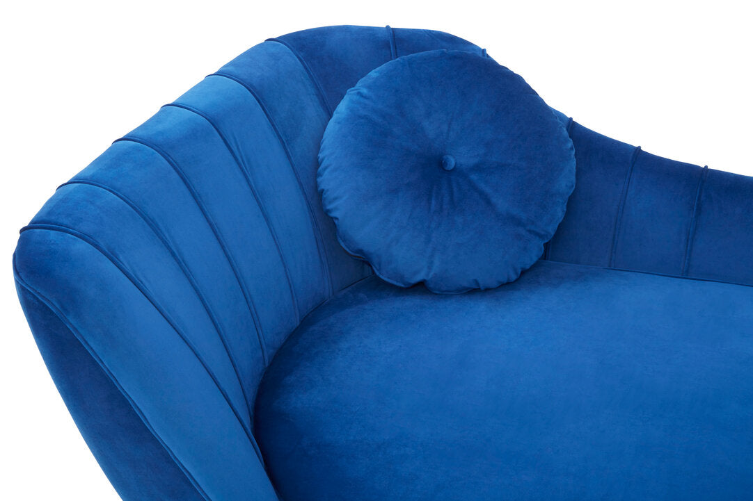 Carlton Midnight Blue Velvet Left Arm Chaise Longue