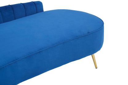 Carlton Midnight Blue Velvet Left Arm Chaise Longue