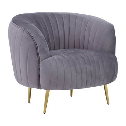 Stirling Grey Velvet Chair With Gold Legs