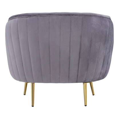 Stirling Grey Velvet Chair With Gold Legs