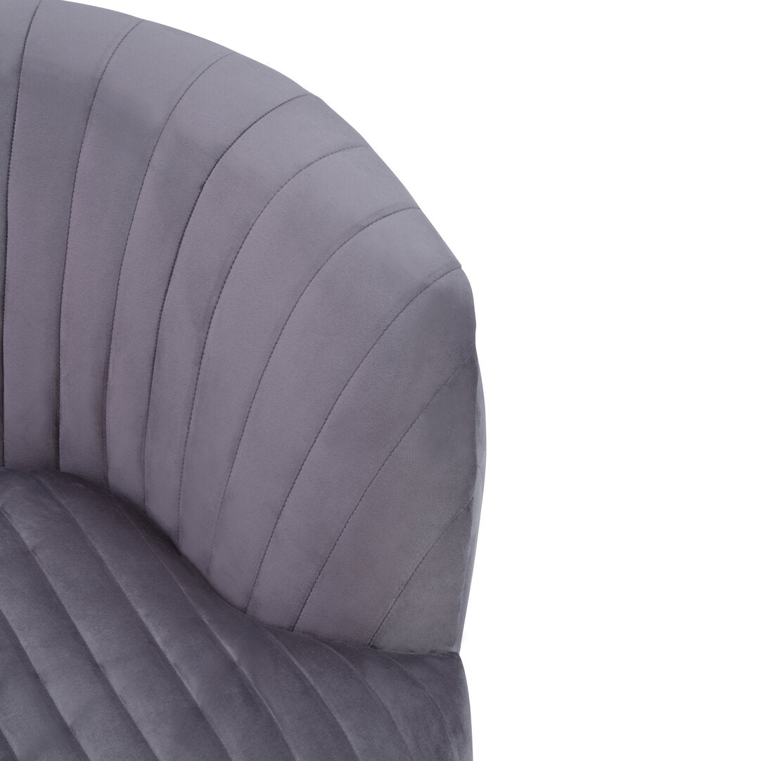 Stirling Grey Velvet Chair With Gold Legs