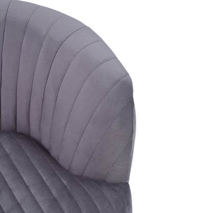 Stirling Grey Velvet Chair With Gold Legs