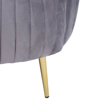 Stirling Grey Velvet Chair With Gold Legs