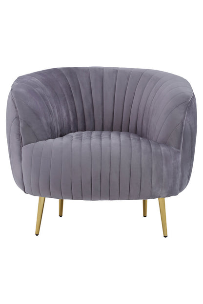 Stirling Grey Velvet Chair With Gold Legs