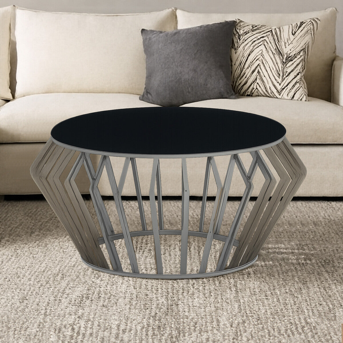 Monaco Round Coffee Table with Glass 