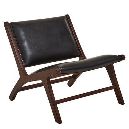 Carlton Genuine Black Cow Leather Chair