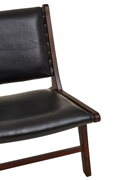 Carlton Genuine Black Cow Leather Chair