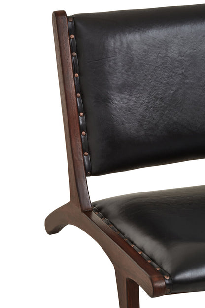 Carlton Genuine Black Cow Leather Chair