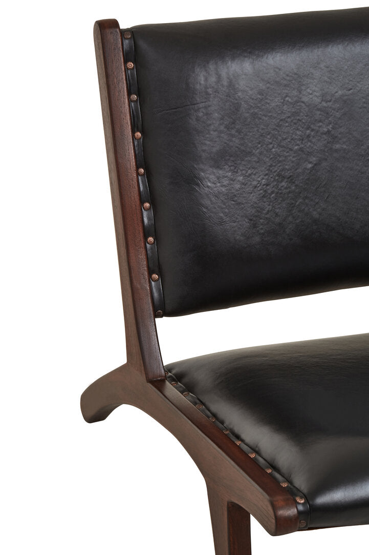 Carlton Genuine Black Cow Leather Chair