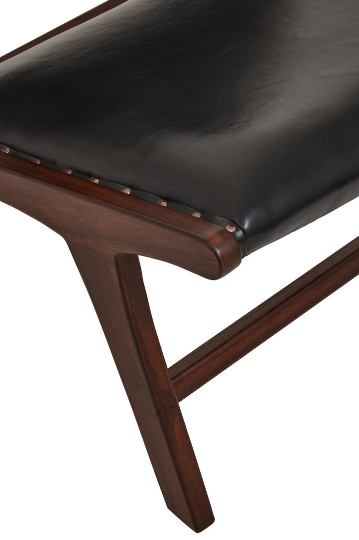 Carlton Genuine Black Cow Leather Chair