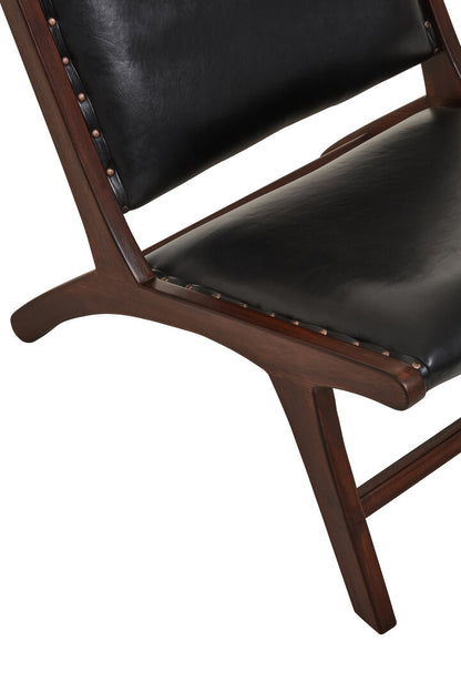 Carlton Genuine Black Cow Leather Chair