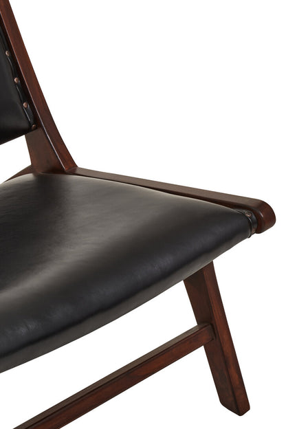 Carlton Genuine Black Cow Leather Chair
