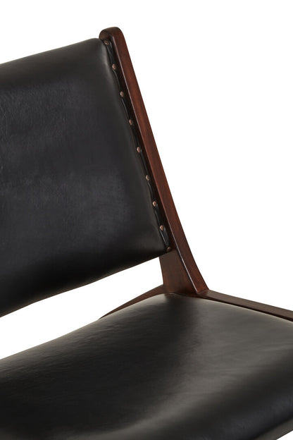 Carlton Genuine Black Cow Leather Chair