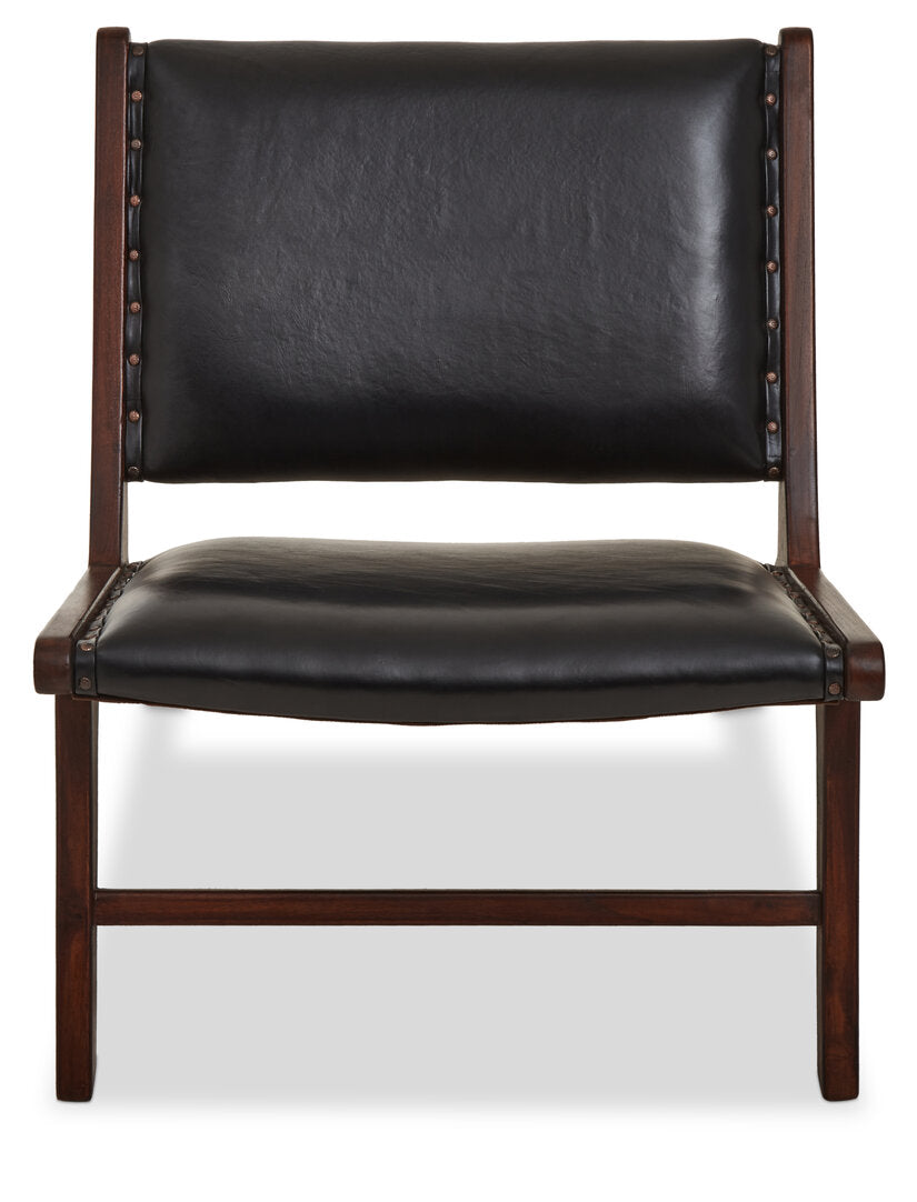 Carlton Genuine Black Cow Leather Chair