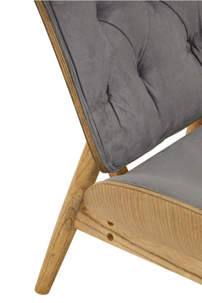 Harrogate Dark Grey Velvet Chair with Winged Back