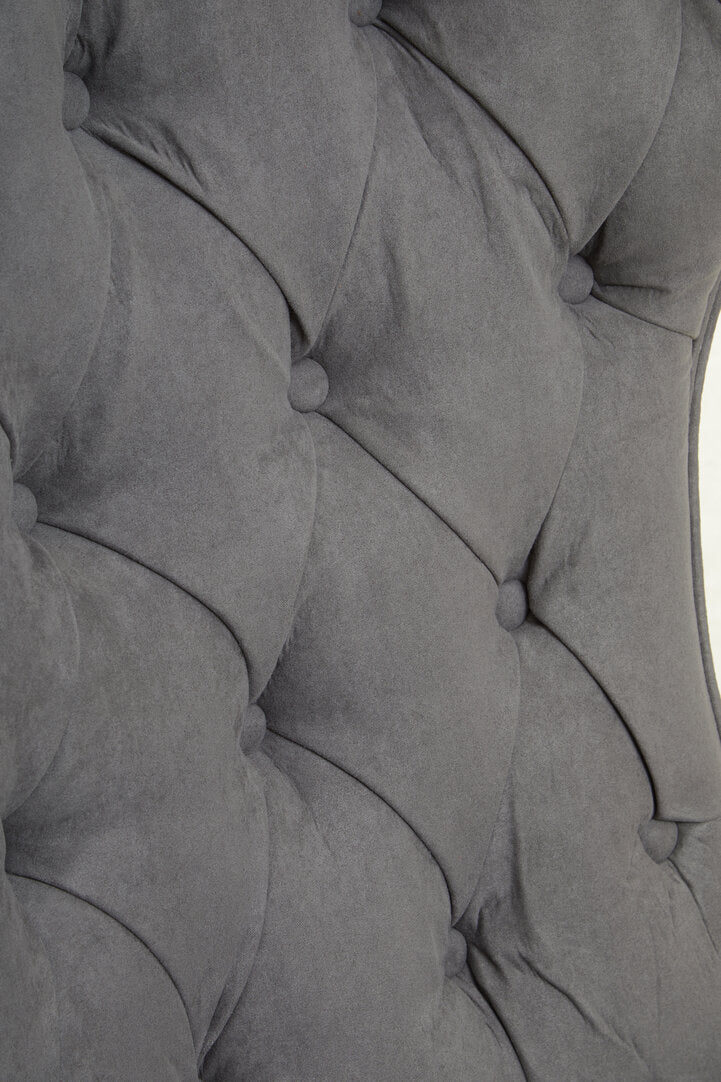 Harrogate Dark Grey Velvet Chair with Winged Back