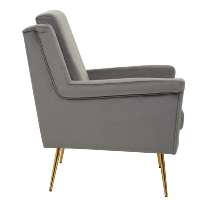 York Grey Velvet Armchair