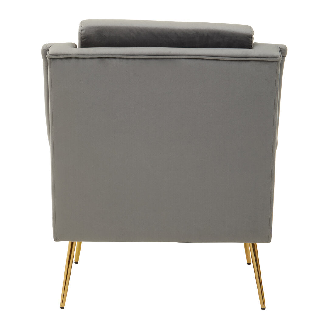 York Grey Velvet Armchair