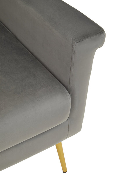 York Grey Velvet Armchair