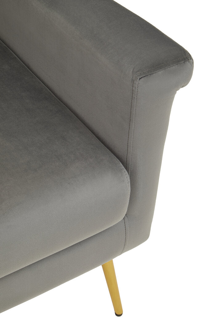 York Grey Velvet Armchair