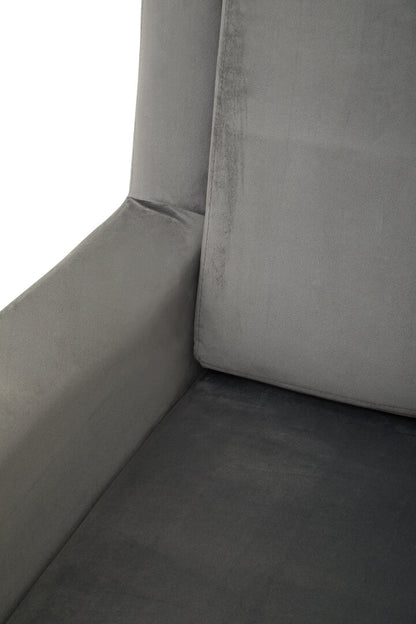 York Grey Velvet Armchair