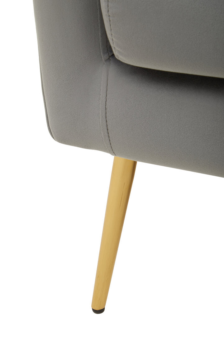 York Grey Velvet Armchair