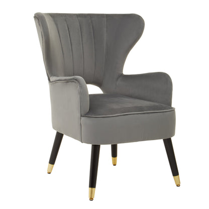 Bristol Grey Velvet Armchair