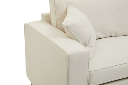Seville 3 Seat Cream Fabric Sofa