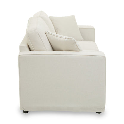 Seville 2 Seat Cream Fabric Sofa