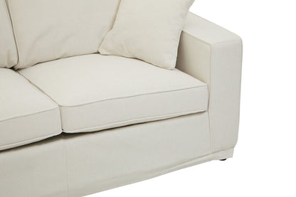 Seville 2 Seat Cream Fabric Sofa