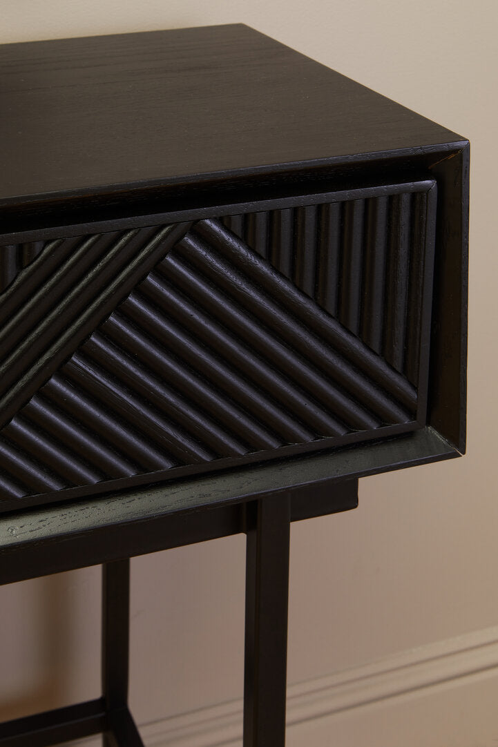 Granada Black Finish Console Table with 2 Drawers