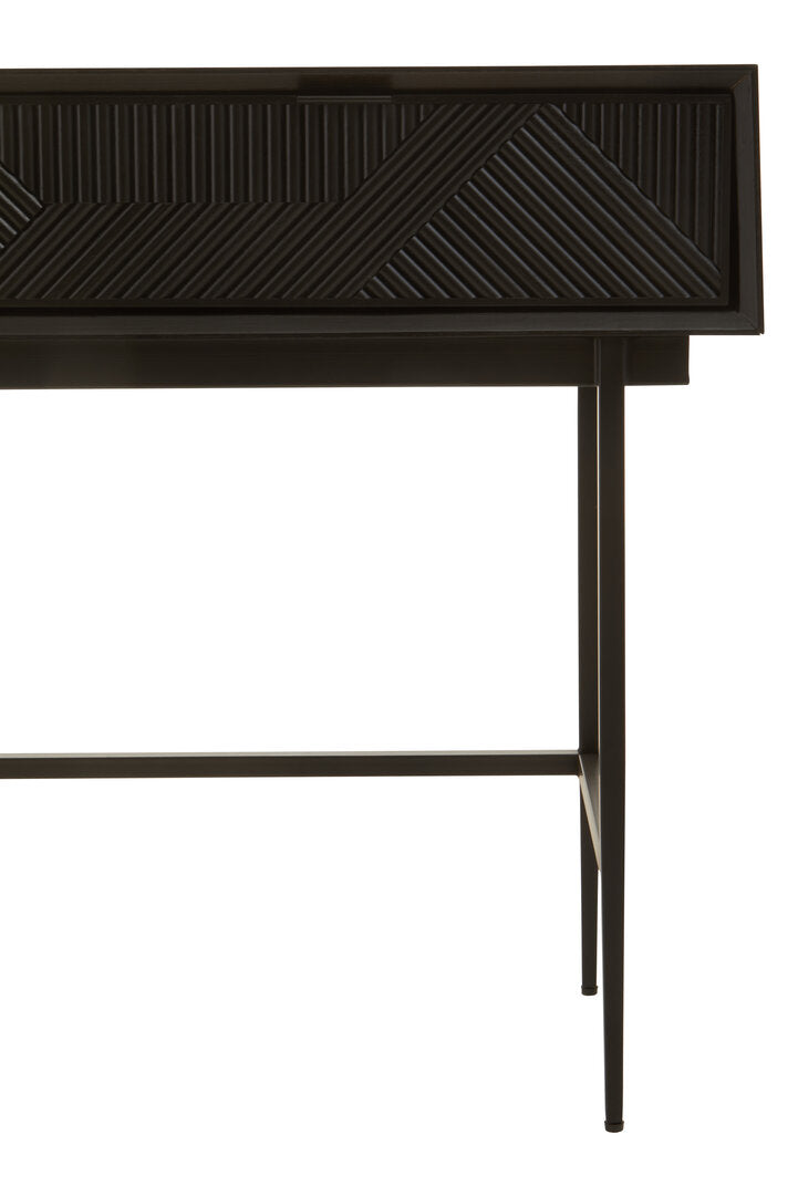 Granada Black Finish Console Table with 2 Drawers